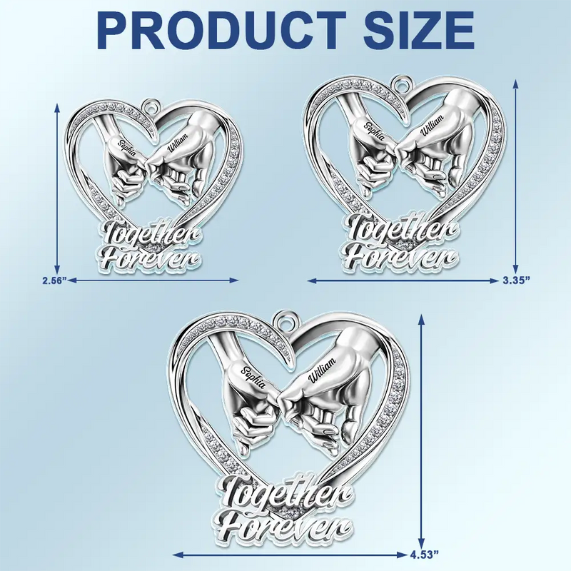 Gift For Couples, LGBT, Gift For Women, Gift For Men, Love, Top Market - 3D Metal Effect Couple Holding Hands You & Me We Got This - Personalized Acrylic Car Hanger