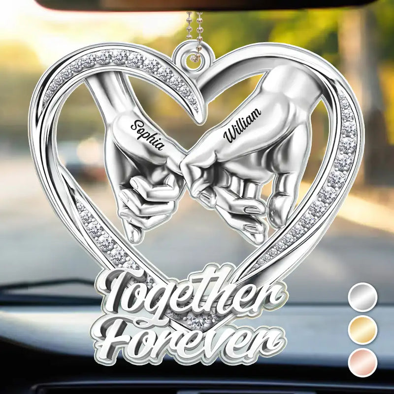 Gift For Couples, LGBT, Gift For Women, Gift For Men, Love, Top Market - 3D Metal Effect Couple Holding Hands You & Me We Got This - Personalized Acrylic Car Hanger