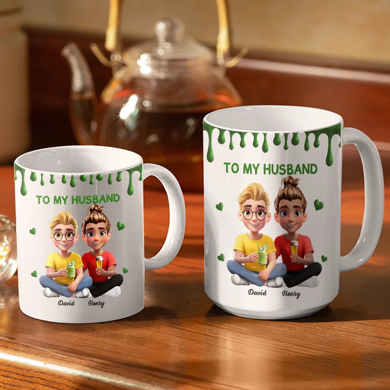 Gift For Couples,Old Couples,Gift For Women,Gift For Wife,Love,Top Market,Gift For Men,Gift For Husband - 3D Effect Couple Meeting You Marrying You - Personalized White Edge-to-Edge Mug