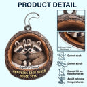 Gift For Couples,Gift For Women,Gift For Men,Gift For Boyfriend,Gift For Girlfriend,Gift For Wife,Gift For Husband,Funny,Love - 3D Effect Couple Raccoon Annoying Each Other - Personalized Acrylic Car Hanger