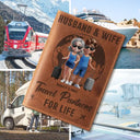 Gift For Couples,Gift For Husband,Gift For Wife,Old Couples,Gift For Boyfriend,Gift For Girlfriend,Happy,Travel - 3D Effect Couple Travel Partners For Life - Personalized Combo 2 Leather Passport Holders