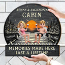 Outdoor Decor, Gift For Couples, Vector, Happy - 3D Effect Couple Welcome To Our Lake House - Personalized Custom Shaped Wood Sign