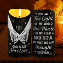 Top Market,Gift For Couples,Old Couples,Gift For Women,Gift For Men,LGBT,Love,Gift For Husband,Gift For Wife,Gift For Boyfriend,Gift For Girlfriend - 3D Effect Couple You Are The Light Of My World - Personalized Flameless LED Candle