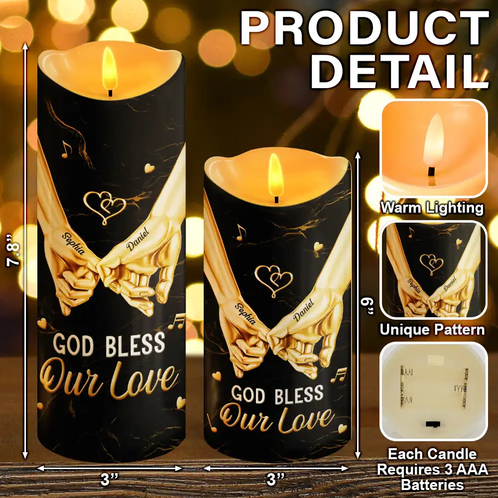 Top Market,Gift For Couples,Old Couples,Gift For Women,Gift For Men,LGBT,Love,Gift For Husband,Gift For Wife,Gift For Boyfriend,Gift For Girlfriend - 3D Effect Couple You Are The Light Of My World - Personalized Flameless LED Candle