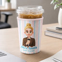 Officer,Vector,Happy - 3D Effect Coworker Boss Teacher With Name - Personalized Iced Coffee Sleeve