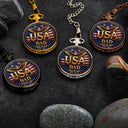 Gift For Father,Gift For Grandpa,Gift For Men,Independence Day,Happy,America 250th - 3D Effect Dad Grandpa 250 Years Of Freedom - Personalized Pocket Watch