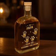 Gift For Grandpa,Gift For Father,Gift For Men,Icon,Humorous - 3D Effect Dad Papa From The Reason You Drink - Personalized Whiskey Bottle