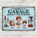 Gift For Grandpa, Top Market, Confident, Vector - 3D Effect Dad Papa Garage - Personalized Classic Metal Signs