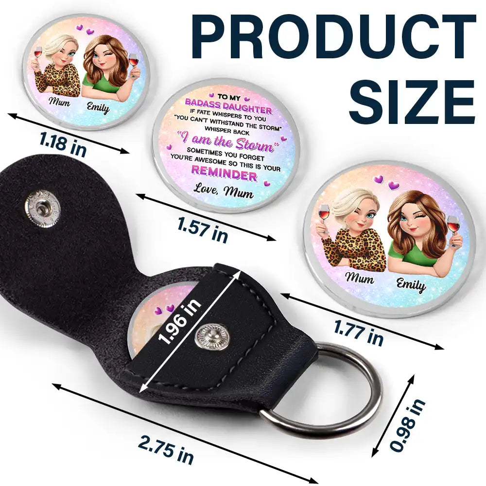 Gift For Daughter,Gift For Grandkids,Gift For Women,Happy - 3D Effect Daughter If Fate Whispers To You - Personalized Leather Pocket Hug