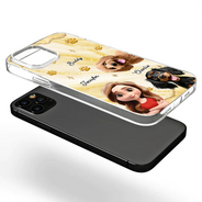 Pet Lovers,Pet Mom,Pet Dad,Dog Lovers,Dog Mom,Dog Dad,Cat Lovers,Cat Mom,Cat Dad,Gift For Women,Gift For Men,Happy,Top Market - 3D Effect Dog Cat Mom - Personalized Clear Phone Case