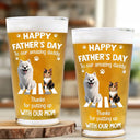 Dog Dad,Pet Lovers,Gift For Father,Top Market,Humorous,Vector - 3D Effect Dog Cat Thanks For Putting Up With My Mom - Personalized Beer Glass