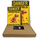 Dog Lovers,Dog Mom,Dog Dad,Family,Funny - 3D Effect Dog Danger Minefield - Personalized Classic Metal Signs