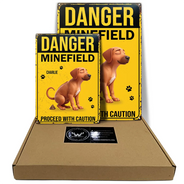 Dog Lovers,Dog Mom,Dog Dad,Family,Funny - 3D Effect Dog Danger Minefield - Personalized Classic Metal Signs