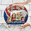 America 250th, Independence Day, Top Market, Family, Proud, Vector - 3D Effect Family 250 Years Of Freedom - Personalized Custom Shaped Wood Sign