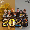Family,Gift For Couples,Pet Couple,Happy - 3D Effect Family And Dog Cat - Personalized LED Light Wooden Plaque
