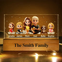 Gift For Grandparents, Gift For Sibling, Family, Parents, Pet Lovers, Happy - 3D Effect Family Couple Sibling Dog Cat - Personalized Rectangle LED Light