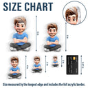 Family, Gift For Grandparents, Pet Couple, Pet Lovers, Grandpa - Grandkids, Grandma - Grandkids, Non-Eng - 3D Effect Family Member Cross Arm - Personalized Acrylic Fridge Magnet