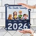 Family,Pet Lovers,Pet Mom,Pet Dad,Pet Couple,Dog Lovers,Dog Couple,Dog Mom,Dog Dad,Cat Lovers,Cat Mom,Cat Dad,Cat Couple,Happy,Single Mom,Single Dad,LGBT,Gift For Grandpa,Gift For Grandma,Gift For Grandkids - 3D Effect Family Sitting Together - Personalized Custom Shaped Wood Sign