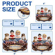 Independence Day,Top Market,Family,Proud,Vector - 3D Effect Family Welcome Home Sweet Home - Personalized Custom Shaped Wood Sign