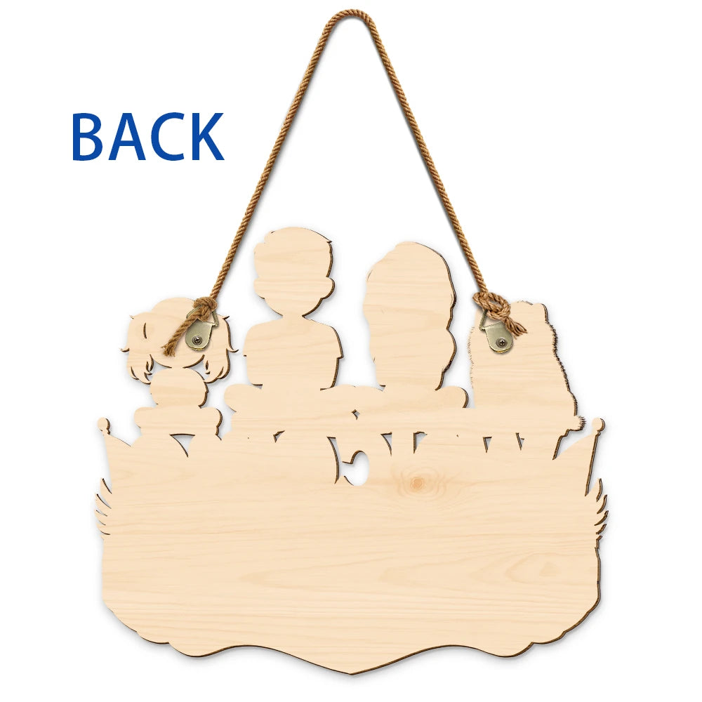 Independence Day,Top Market,Family,Proud,Vector - 3D Effect Family Welcome Home Sweet Home - Personalized Custom Shaped Wood Sign