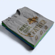 Gift For Father, Gift For Grandpa, Fishing, Non-Eng, Icon, Humorous - 3D Effect Fisherman Reel Cool Dad Papa - Personalized T Shirt