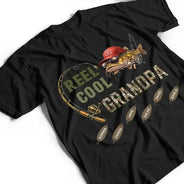 Gift For Father, Gift For Grandpa, Fishing, Non-Eng, Icon, Humorous - 3D Effect Fisherman Reel Cool Dad Papa - Personalized T Shirt