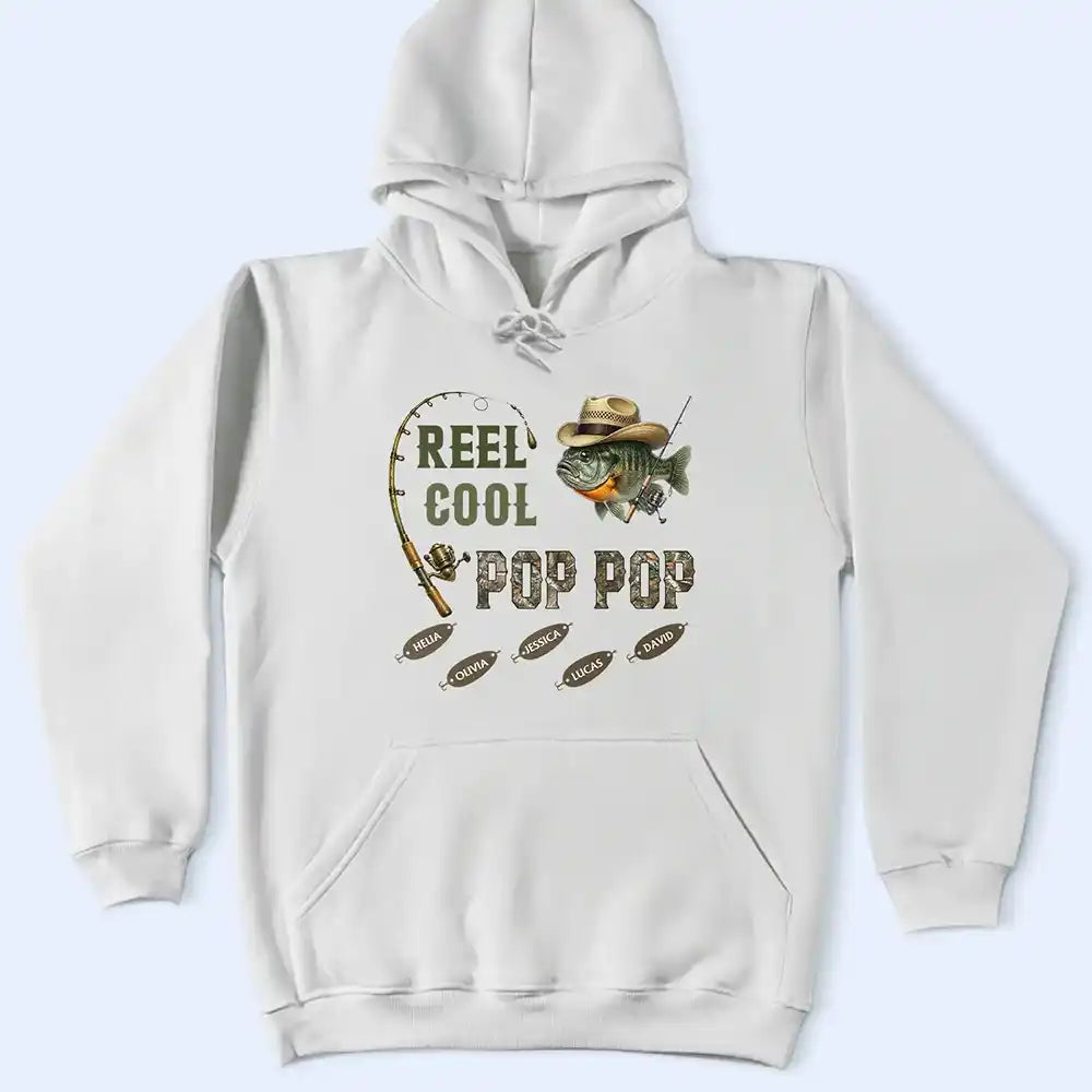 Gift For Father, Gift For Grandpa, Fishing, Non-Eng, Icon, Humorous - 3D Effect Fisherman Reel Cool Dad Papa - Personalized T Shirt
