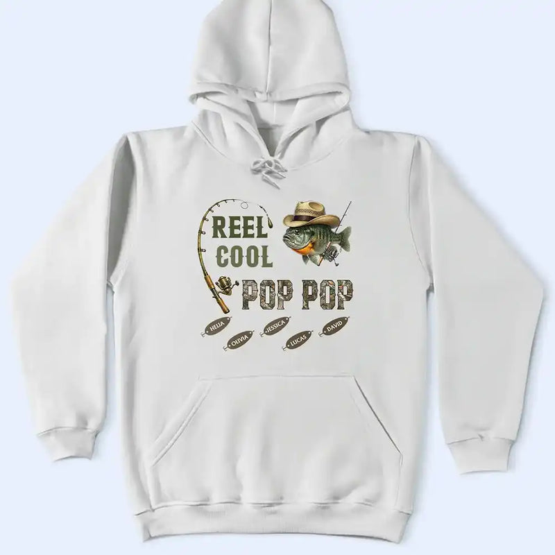 Gift For Father, Gift For Grandpa, Fishing, Non-Eng, Icon, Humorous - 3D Effect Fisherman Reel Cool Dad Papa - Personalized T Shirt