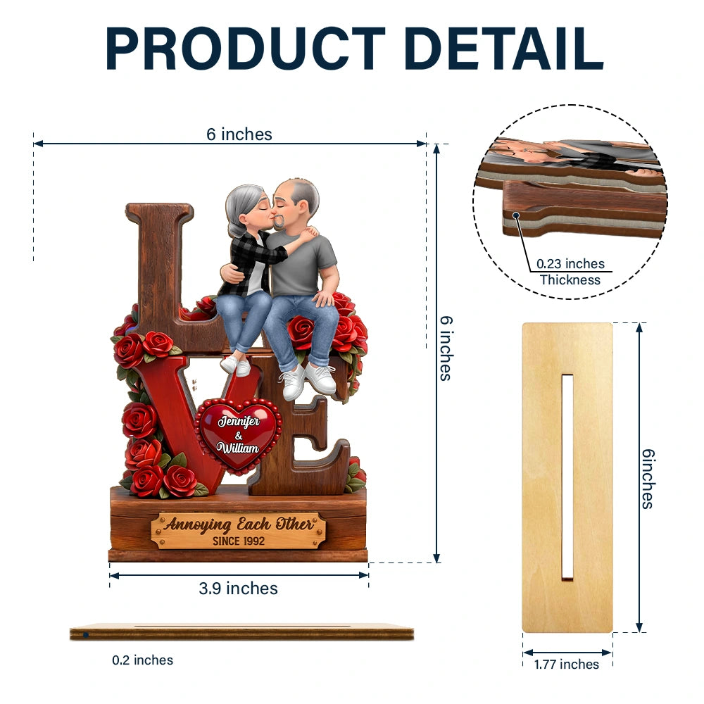 Gift For Couples,Old Couples,Gift For Husband,Gift For Wife,Gift For Boyfriend,Gift For Girlfriend,LGBT,Love,Top Market - 3D Effect Flannel Couple You & Me We Got This - Personalized Custom Shaped 2-Layered Acrylic Wooden Plaque