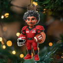 Gift For Yourself,Gift For Women,Gift For Men,Happy,Christmas -  3D Effect Football Player - Personalized Custom Shaped Acrylic Ornament