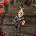 Gift For Yourself,Gift For Women,Gift For Men,Happy,Christmas -  3D Effect Football Player - Personalized Custom Shaped Acrylic Ornament