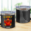 Gift For Yourself,Gifts For Colleagues,Funny - 3D Effect Funny Chicken F-CAW-F My Work Vocabulary - Personalized 14oz Stainless Steel Tumbler With Handle