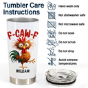 Gift For Yourself,Gifts For Colleagues,Gift For Women,Gift For Men,Funny,Top Market - 3D Effect Funny Chicken F-CAW-F My Work Vocabulary - Personalized Tumbler