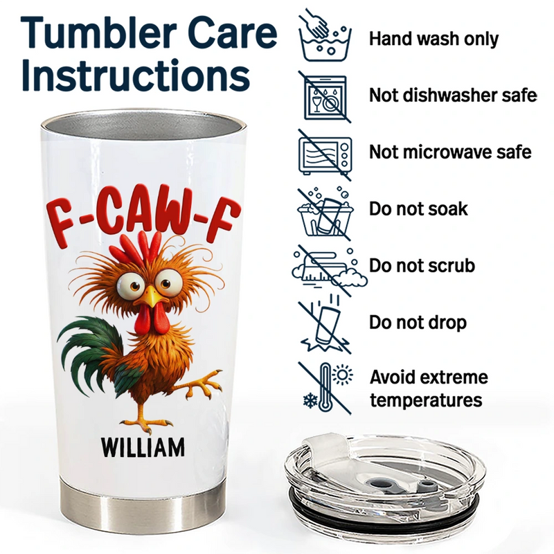 Gift For Yourself,Gifts For Colleagues,Gift For Women,Gift For Men,Funny,Top Market - 3D Effect Funny Chicken F-CAW-F My Work Vocabulary - Personalized Tumbler