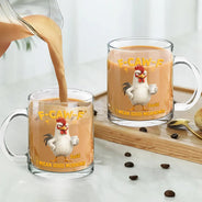 Gift For Yourself, Gift For Women, Gift For Men, Funny - 3D Effect Funny Chicken F-Caw-F I Mean Good Morning - Personalized Glass Mug
