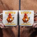 Gift For Yourself,Gift For Women,Gift For Men,Funny - 3D Effect Funny Chicken F-Caw-F I Mean Good Morning - Personalized Marble Mug
