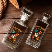 Funny,Gift For Yourself,Gift For Women,Gift For Men,Farm,Gifts For Colleagues,Gift For Bestie - 3D Effect Funny Chickens F-CAW-F Squad - Personalized Square Whiskey Bottle
