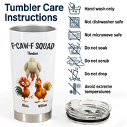 Funny,Gift For Yourself,Gift For Women,Gift For Men,Farm,Gifts For Colleagues,Gift For Bestie - 3D Effect Funny Chickens F-CAW-F Squad - Personalized Tumbler