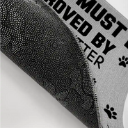 Pet Lovers,Pet Mom,Pet Dad,Dog Lovers,Dog Mom,Dog Dad,Happy - 3D Effect Funny Dog Visitors Must Be Approved By Dog - Personalized Doormat