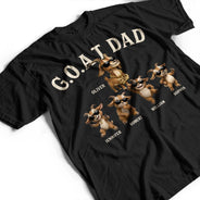 Gift For Father,Gift For Grandpa,Top Market,Non-Eng,Icon,Humorous - 3D Effect Goat Dad And Kids - Personalized T Shirt