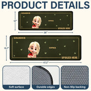 Gift For Grandma,Gift For Grandpa,Grandpa - Grandkids,Grandma - Grandkids,Gift For Women,Gift For Men,Happy,Top Market - 3D Effect Grandkids Spoiled Here - Personalized Runner Rug