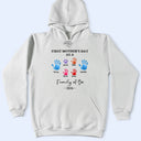 Family,New Dad,New Mom,New baby,Happy - 3D Effect Handprints Family - Personalized T Shirt