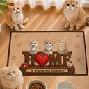 Adorable,Indoor Decor,Pet Lovers,Vector - 3D Effect Home Is Where My Dogs Cats Are Faux Embroidery Effect - Personalized Doormat