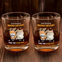 Cat Dad,Cat Mom,Cat Lovers,Dog Mom,Dog Dad,Dog Lovers,Pet Dad,Pet Mom,Pet Lovers,Vector,Playful - 3D Effect Human Servant Your Tiny Overlord - Personalized Whiskey Glass