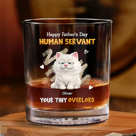 3D Effect Human Servant Your Tiny Overlord - Personalized Whiskey Glass
