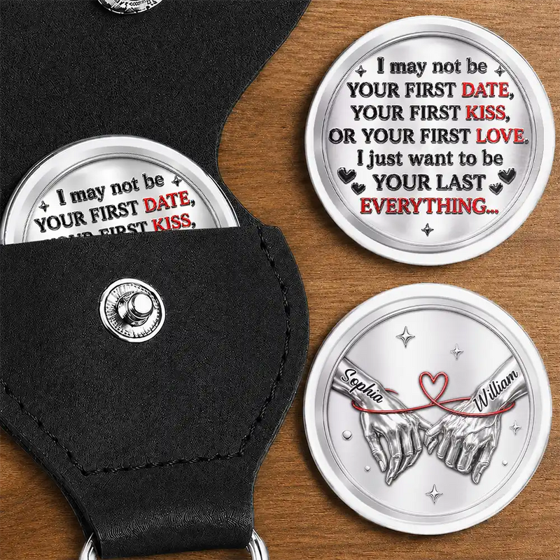 Top Market,Romantic,Gift For Couples,Icon - 3D Effect I Want To Be Your Last Everything Couples - Personalized Leather Pocket Hug