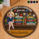 Teacher,Inspirational,Back To School,Vector - 3D Effect In This Classroom You Are Kind Loved - Personalized Custom Shaped Doormat