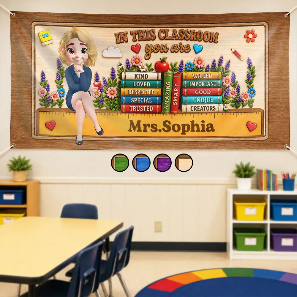 3D Effect In This Classroom You Are Kind Loved - Personalized Horizontal Banner