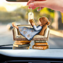 Gift For Women,Gift For Men,Happy,Reading - 3D Effect Just A Girl Who Loves Books - Personalized Acrylic Car Hanger
