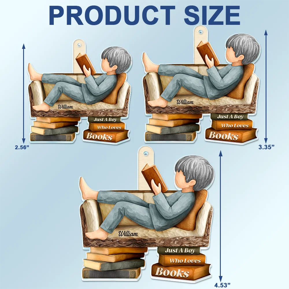 Gift For Women,Gift For Men,Happy,Reading - 3D Effect Just A Girl Who Loves Books - Personalized Acrylic Car Hanger